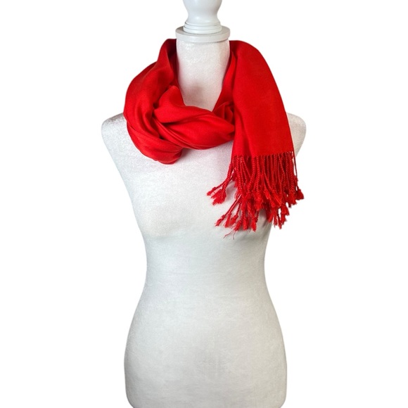 Jones New York 100% Viscose Silky Scarf Pashmina Shawl Lot Of 3 Red Black Cream - Picture 3 of 9